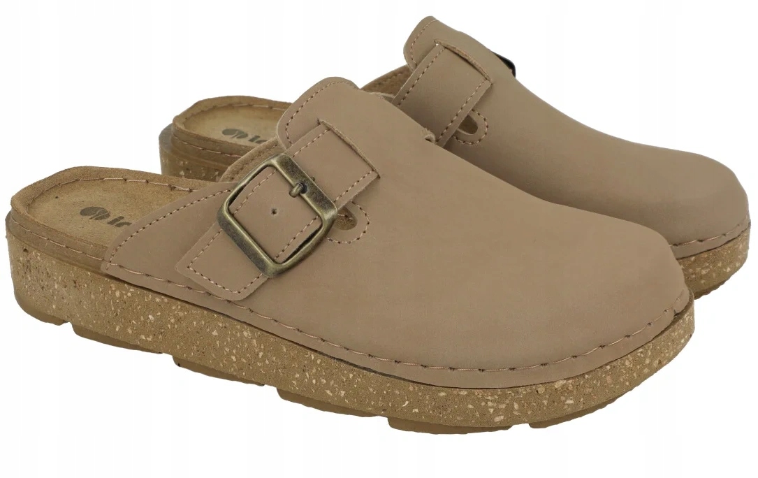 Inblu ED-24 béžová, zabudované nazouváky, lehké chodítka, kožená stélka R41