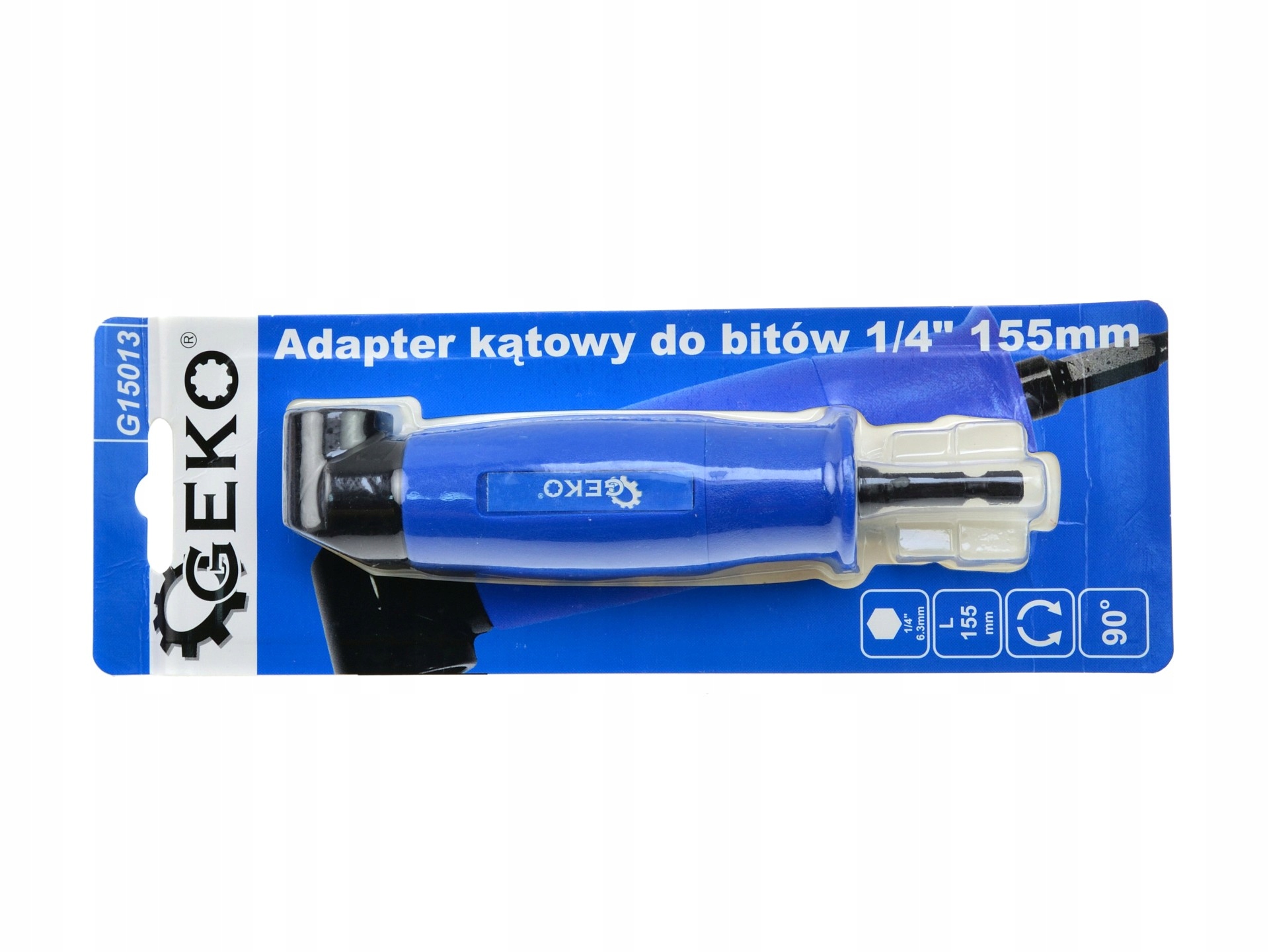 ADAPTER WKRĘTAK KĄTOWY DO BITÓW UCHWYT 1/4'' 155mm Marka Geko