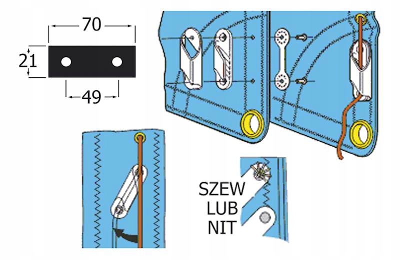 KNAGA rowkowa CL 212, NA LINĘ 2-5 MM, PVC Marka Mazuria