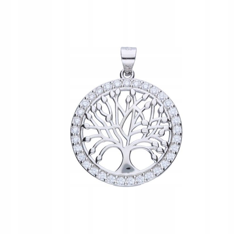 Dámský ažurový přívěsek Stříbro 925 zirkony Dřevo života 23 mm jako dárek