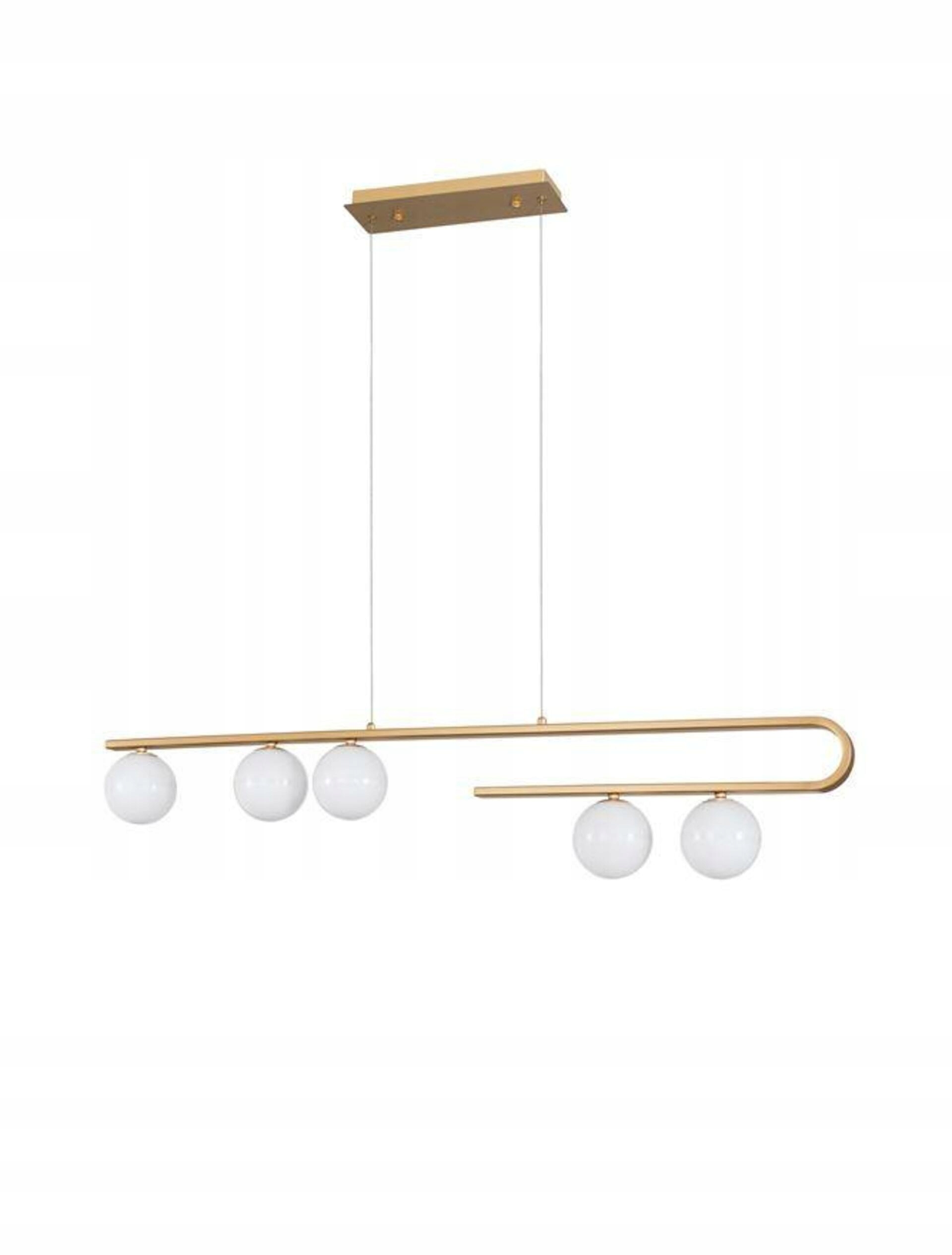 Nova Luce závesné svietidlo Cantona biele opálové sklo mosadz zlatá G9 5x5W 23