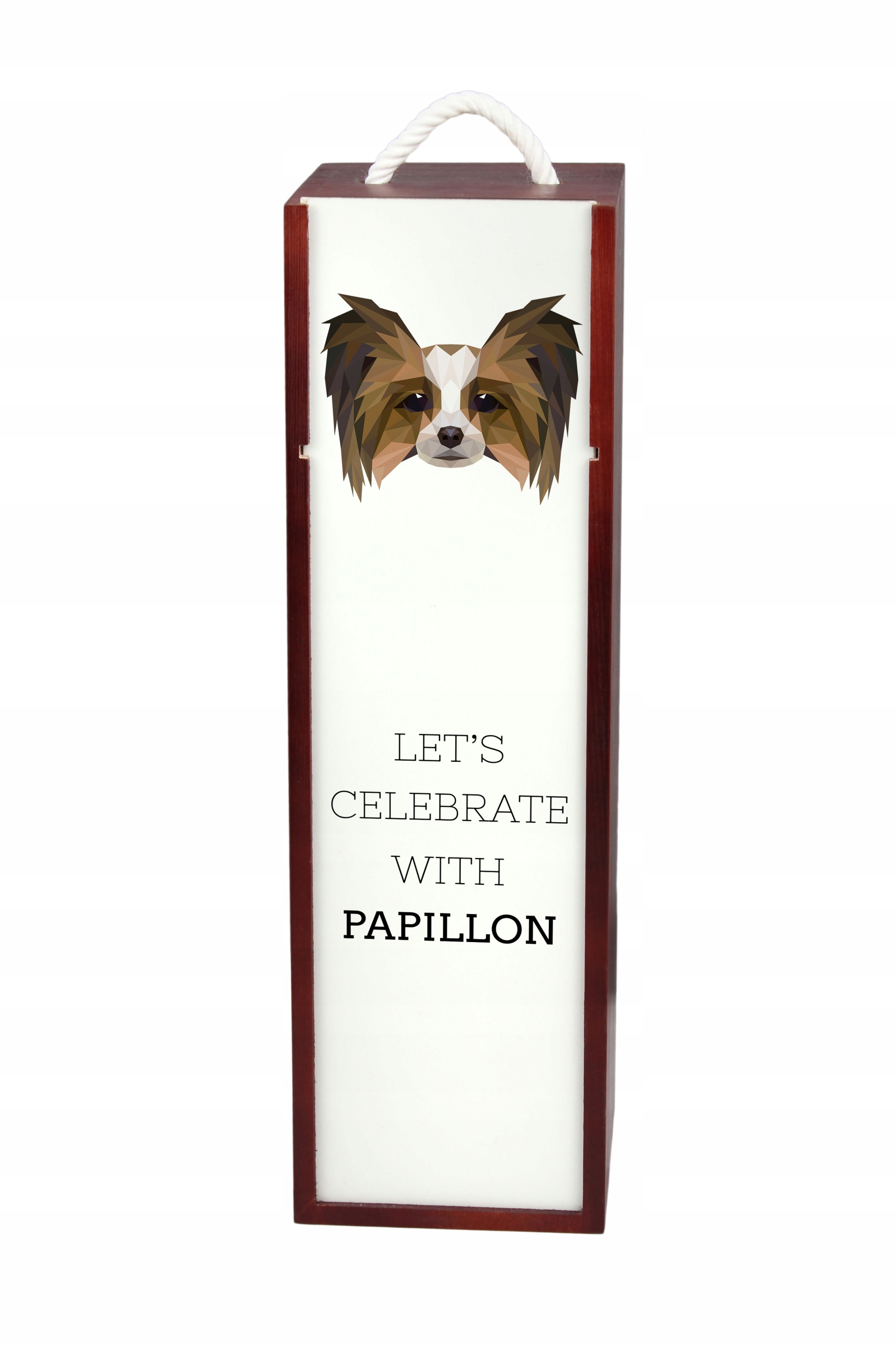Papillon krabička na víno, láhev alkoholu s geometrickým psem