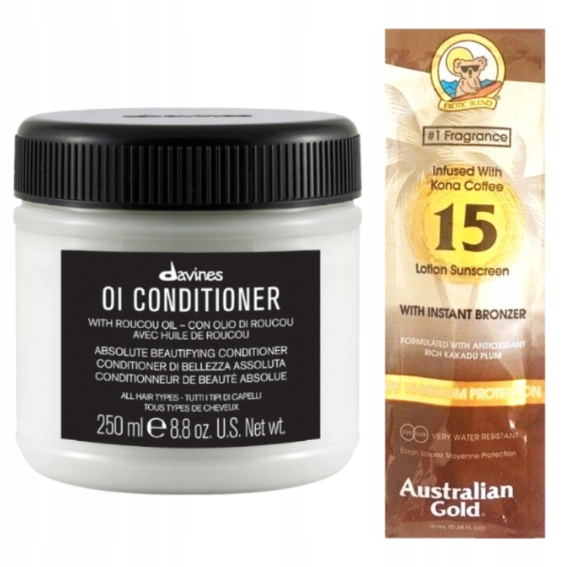 Davines Oi Oil odżywka 250 ml regenerująca SPF15 Bronzer 10ml