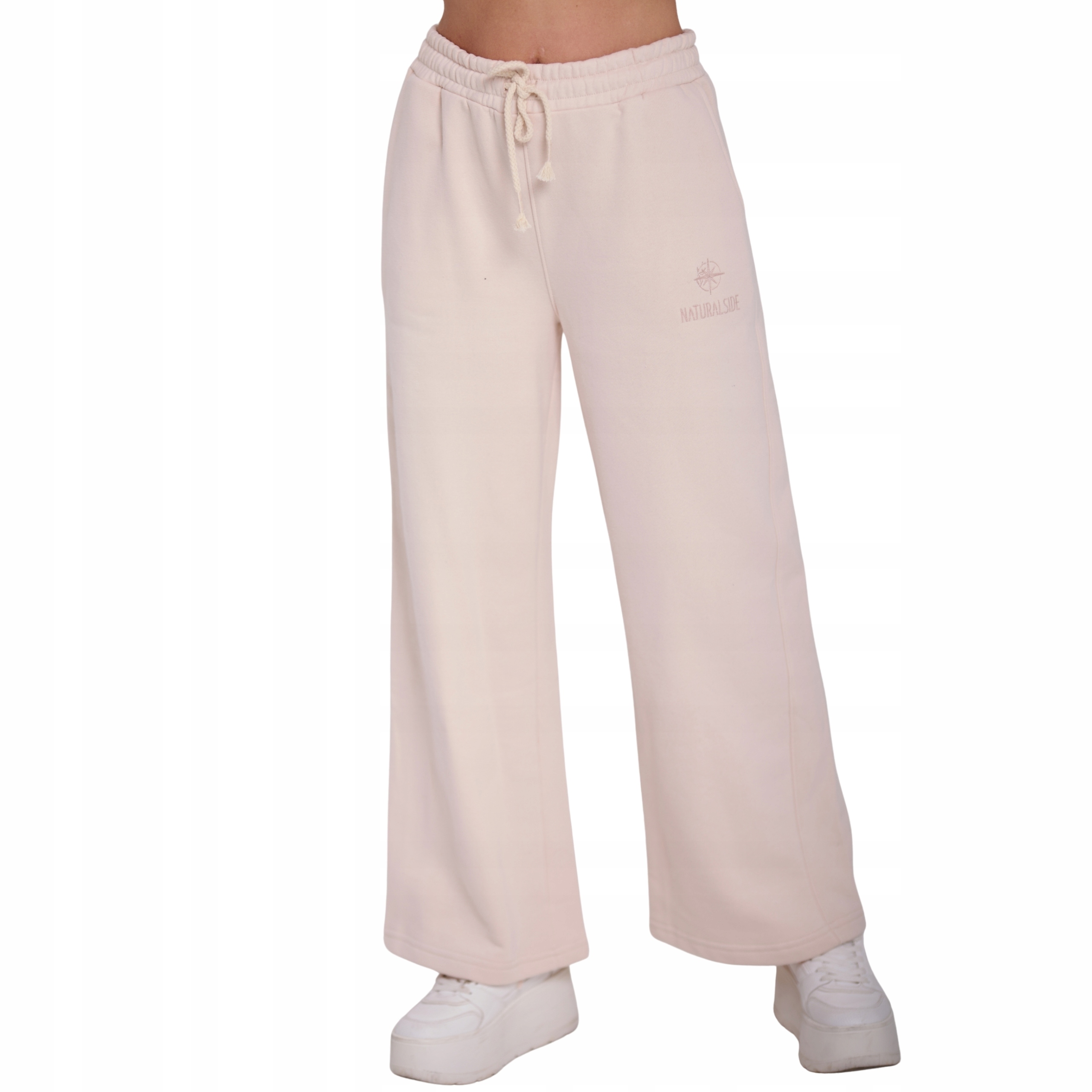 Dámské volné kalhoty teplákovka Baggy široká nohavice Premium béžová Xs/s