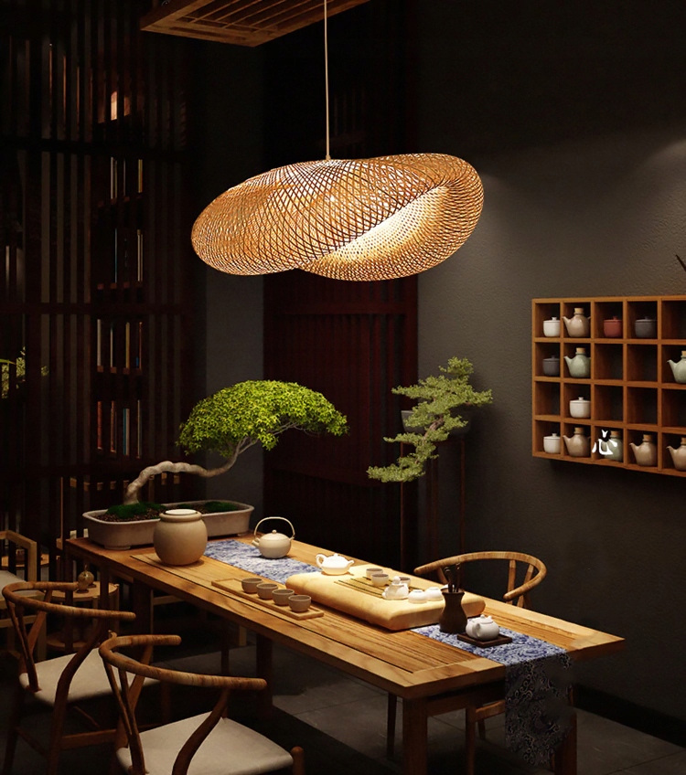 LAMPA WISZĄCA PLECIONA BAMBUS NATURAL BOHO DREWNO Rodzaj gwintu E27