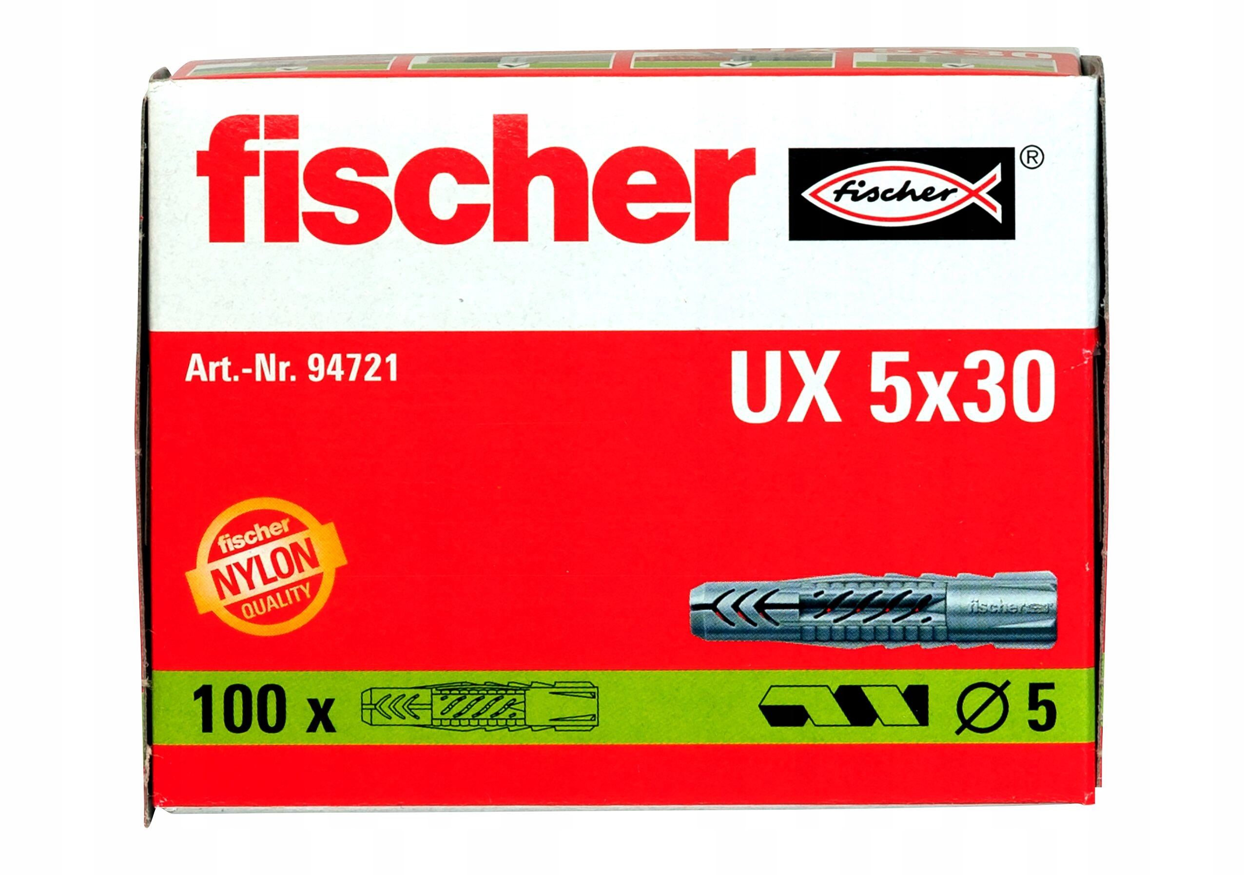 Fischer Univerzální kolík Ux 6x35 Rh s přírubou a kulatým hákem 25 Ks