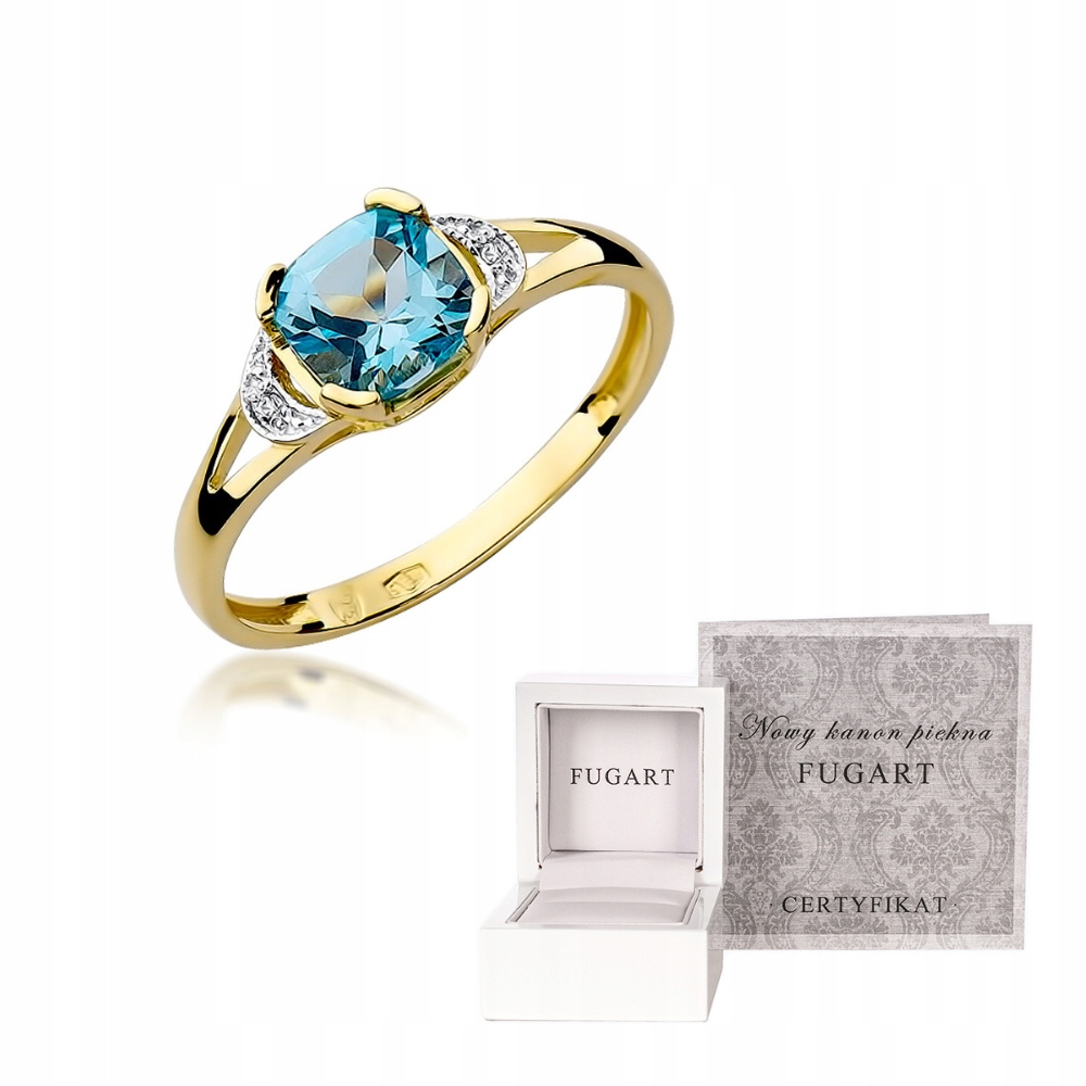 Prstýnek s brilianty a topazem r16