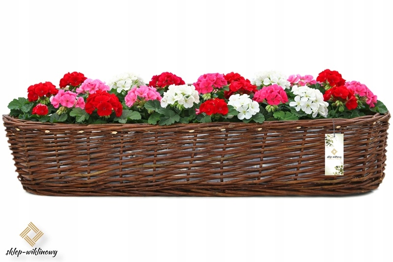 Proutěná schránka Korytko Květináč bylinky na balkon terasu 80 cm Folie