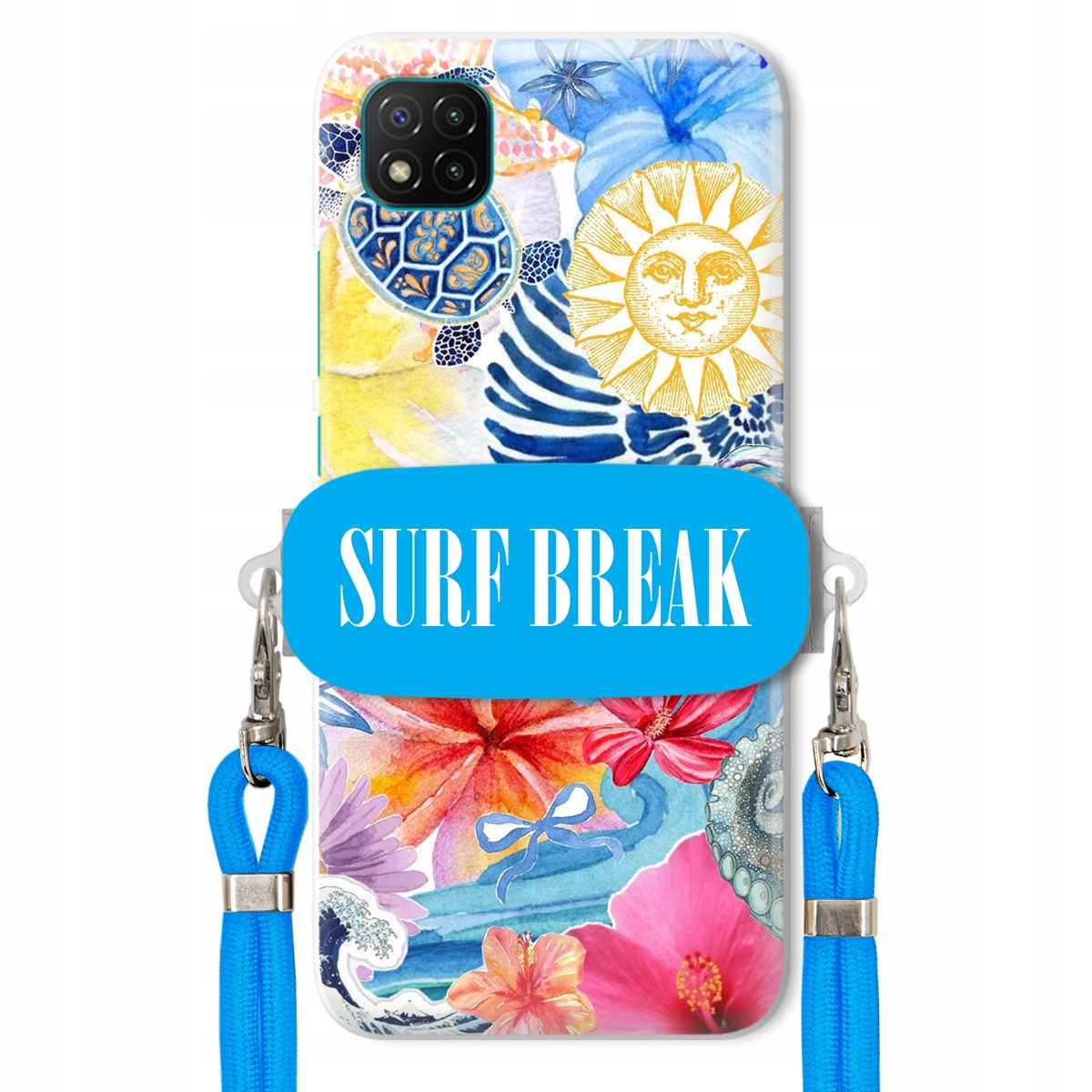 Puzdro pre Xiaomi Poco C3 Crossbody Blue držiak Surf Break na dovolenku