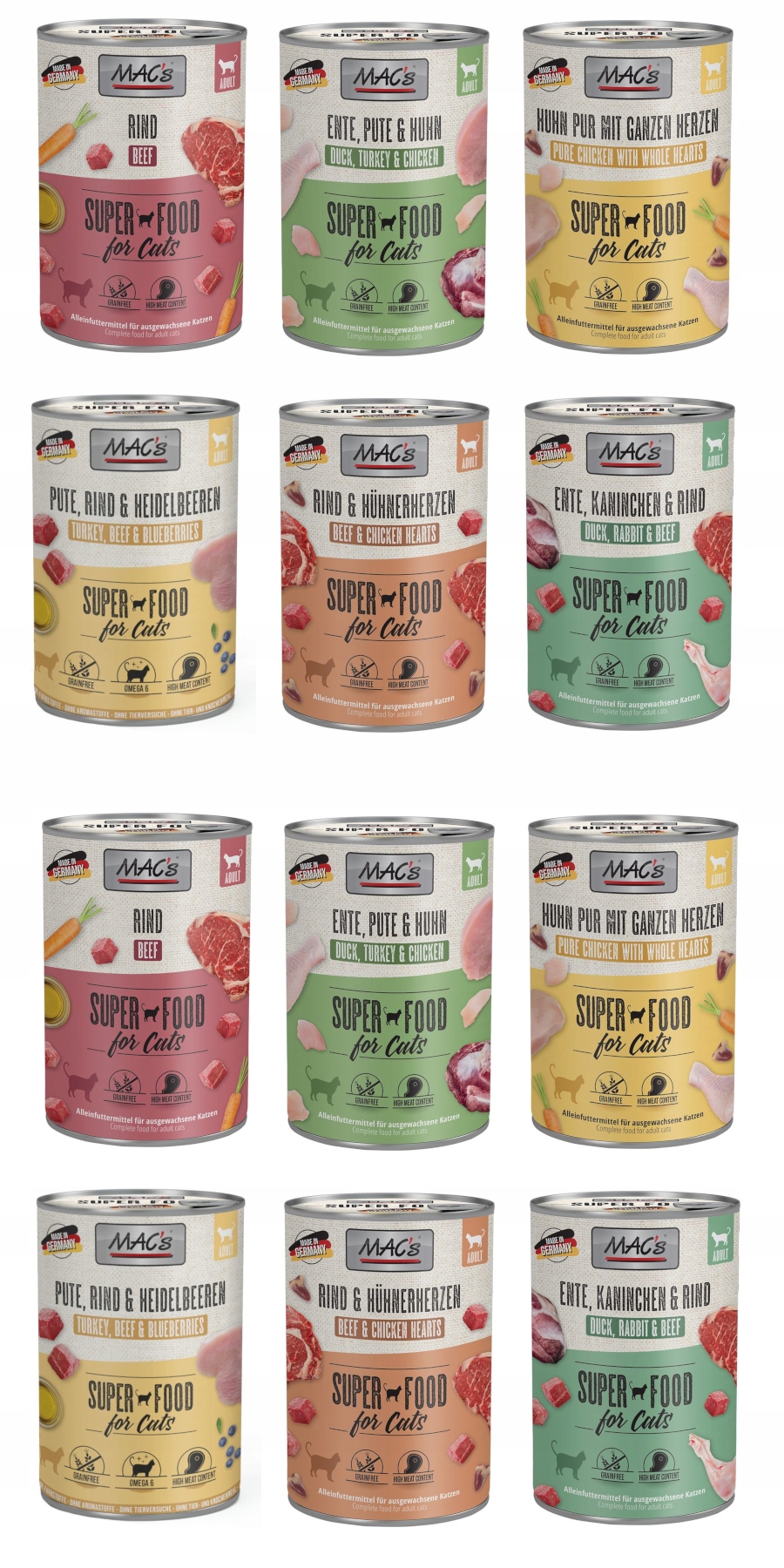 Mokra karma dla kota Mac's cat mix smaków 12 x 400 g 4,8 kg