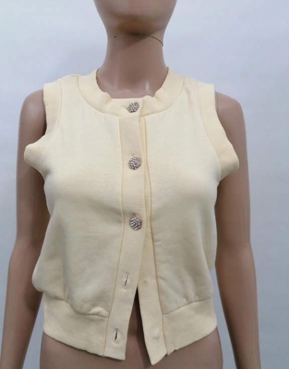 O4B217*KAMIZELKA ŻÓŁTA KLASYCZNA BAWEŁNA 36 S A01