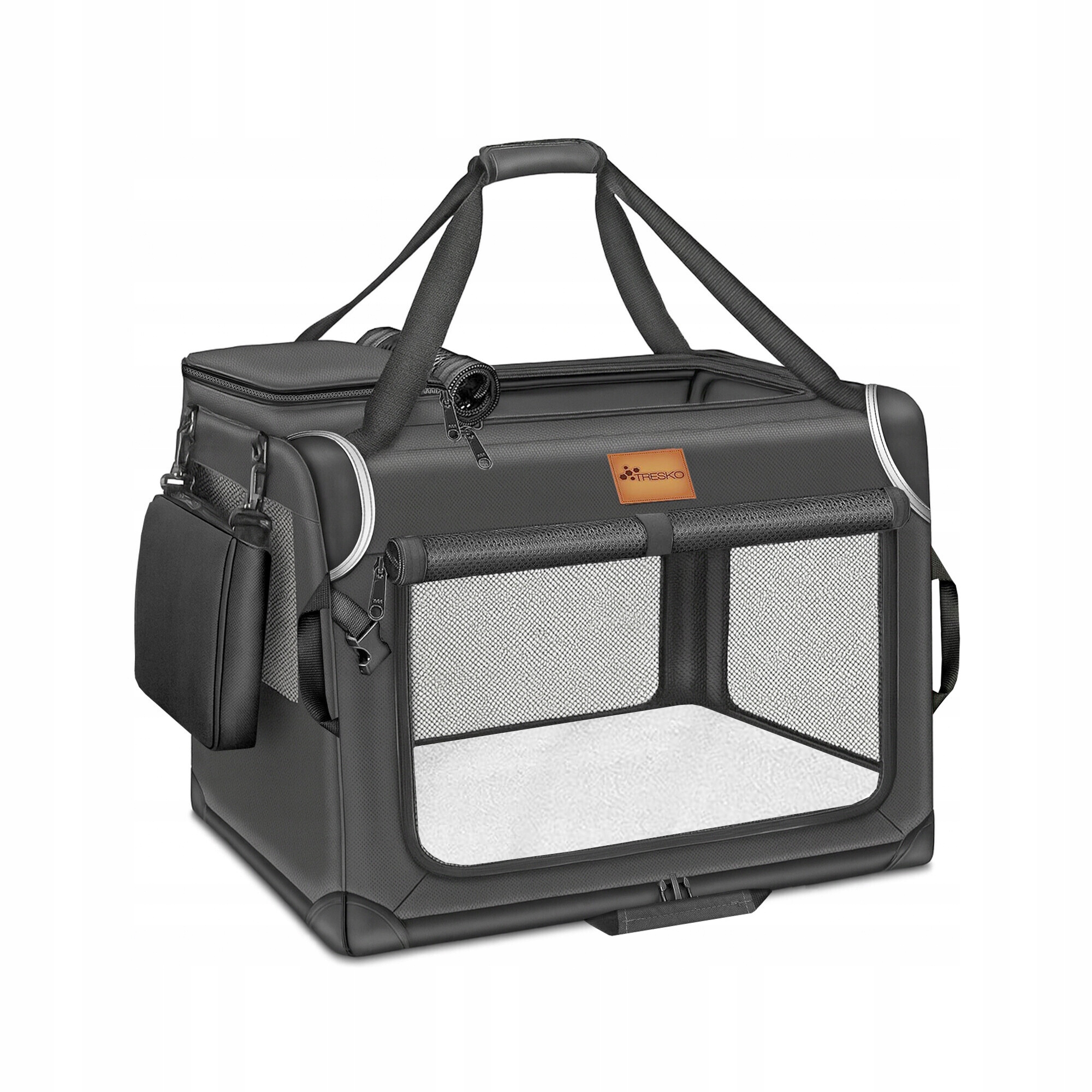 Levně Tresko Přepravka pro psy a kočky 92x63x63 cm Šedá