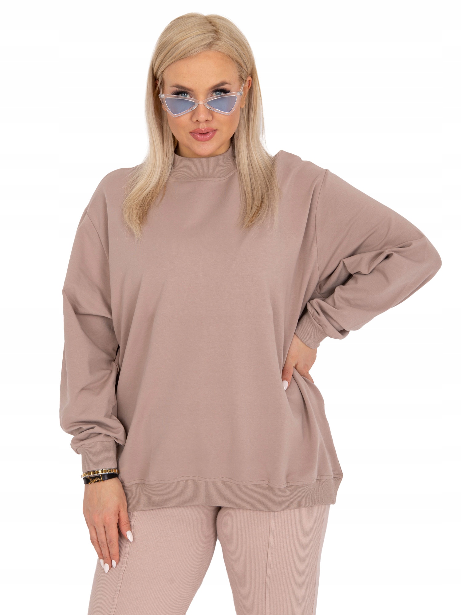 

Gładka Wygodna Bluzka Damska Plus Size - 2XL