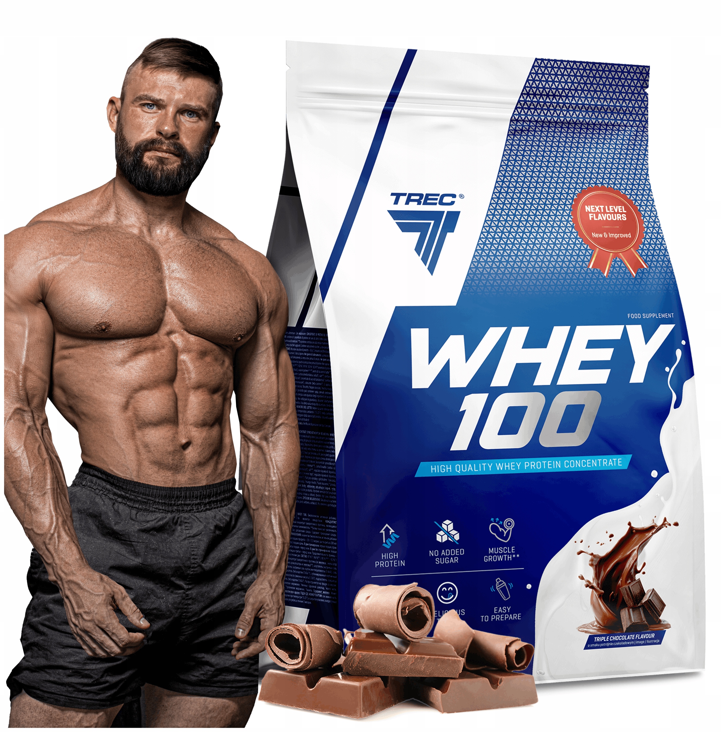 Vynikající Bílkovina Wpc Proteiny Trec Whey 100 2275g Na Hmotnost Sílu Sochařství
