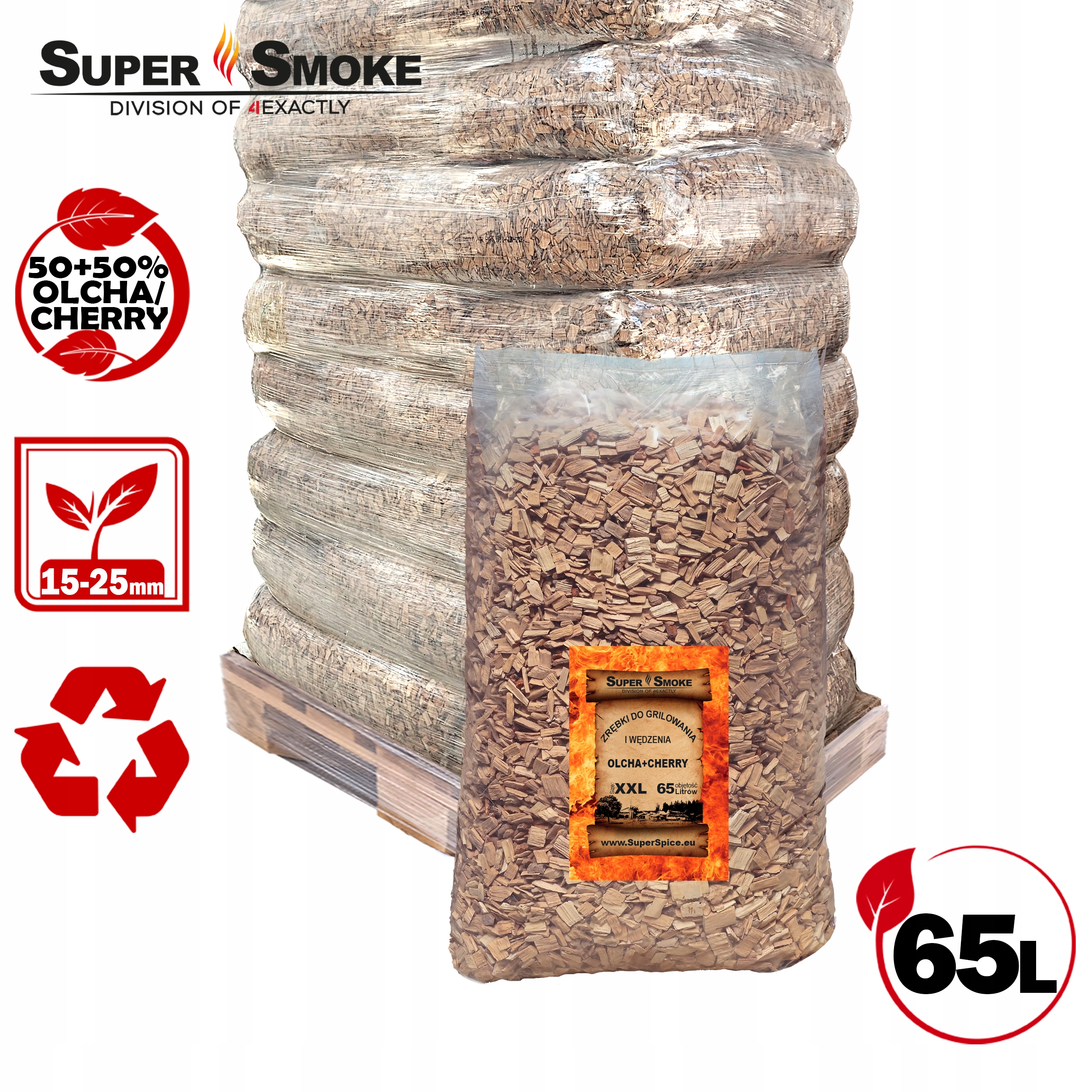 Štěpky na uzení Smoke Olcha+cherry KL-15 (18-25 mm) XXL 65 litrů