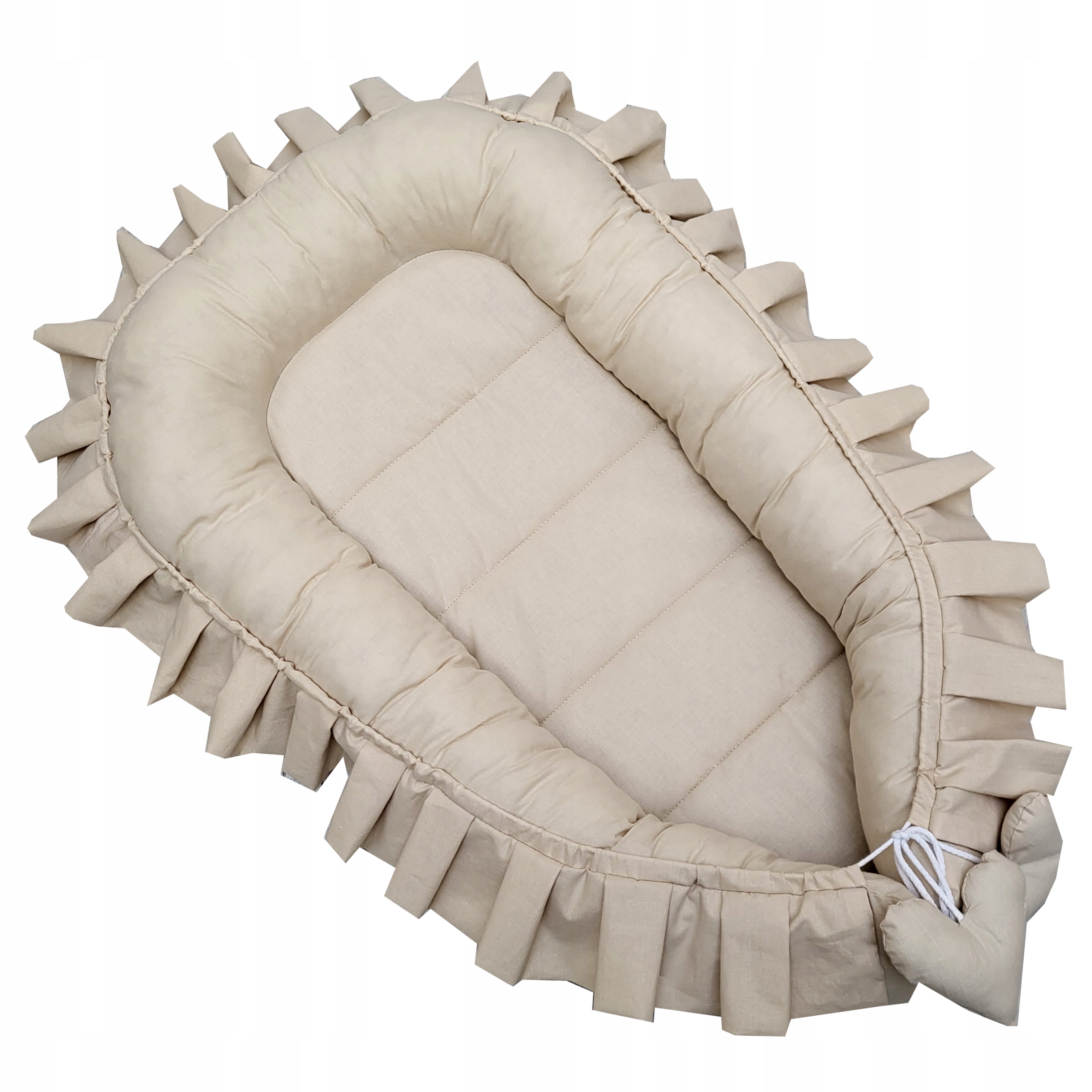 EDISA - Kokon niemowlęcy gniazdko falbanka 90x50 bawełna + materacyk