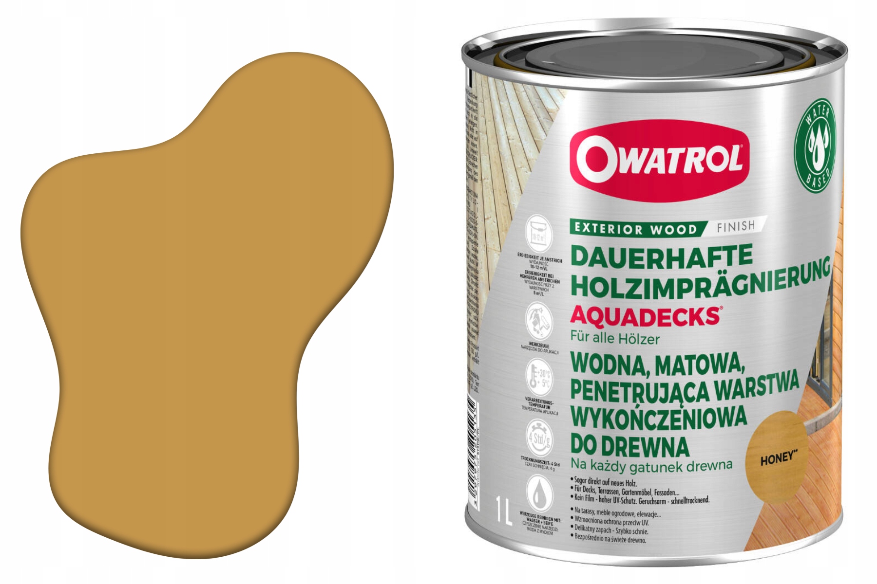 Aquadecks výrobník sody pro všechny druhy dřeva 1L Honey