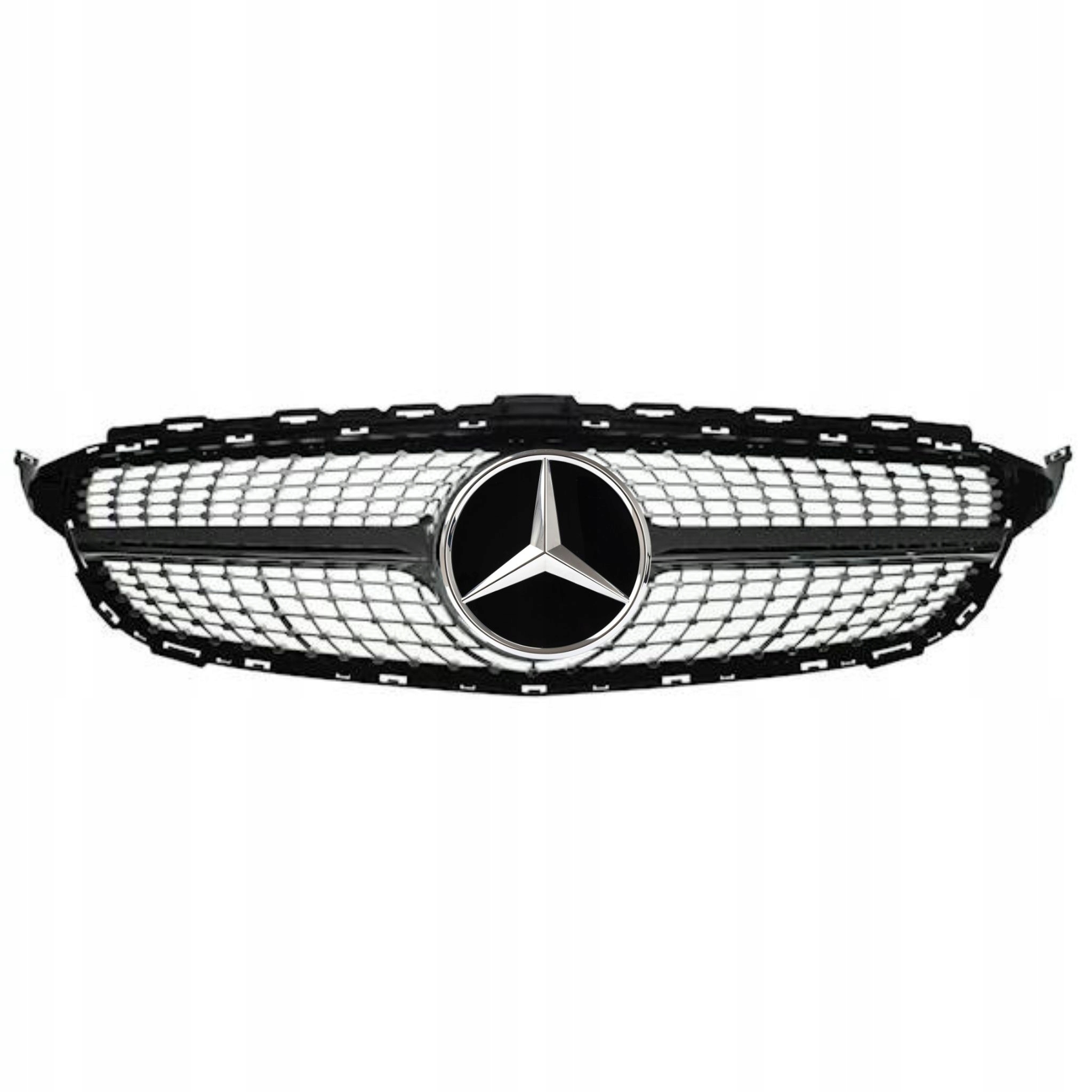 Mercedes C Třída W205 2014 – Přední Atrapa Grilu Razítko, Saténová Lišta