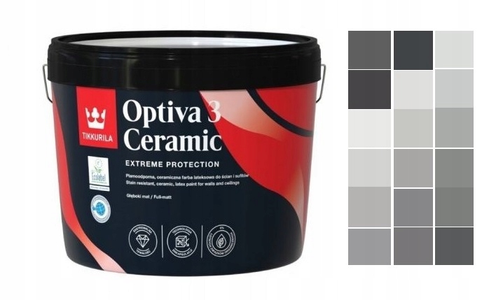 Tikkurila Optiva Ceramic 3 Odcienie Szarości 2,7l