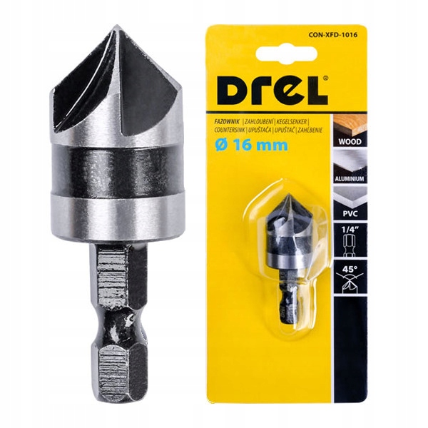 

Wiertło Fazownik Pogłębiacz Drewno Pvc 16 mm Hex