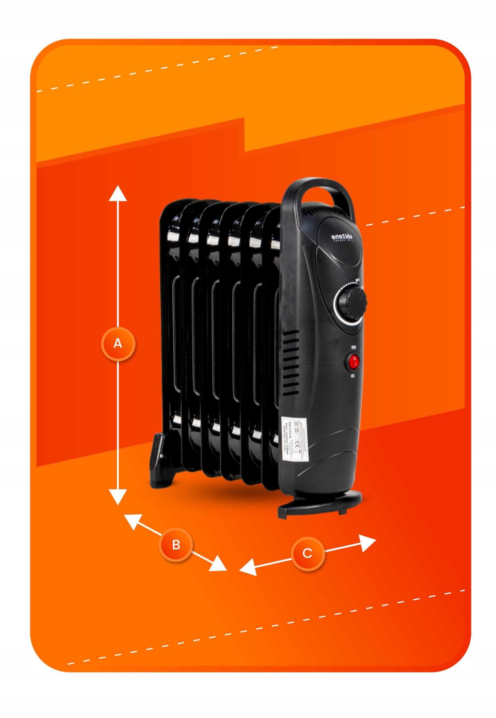 ELEKTRICKÝ OHŘÍVAČ 700 WATT OLEJOVÝ 7 ŽEBER TERMOSTAT ŽEBROVÝ OLEJÁK Model VO2828