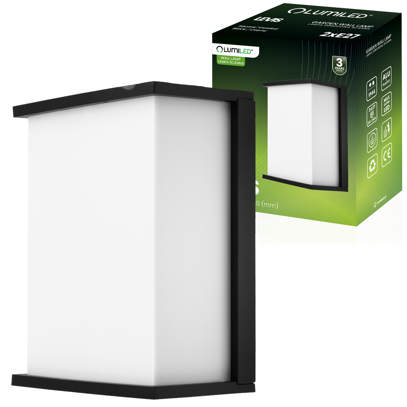 Venkovní zahradní lampa Kinkiet 2xE27 IP44 Levis