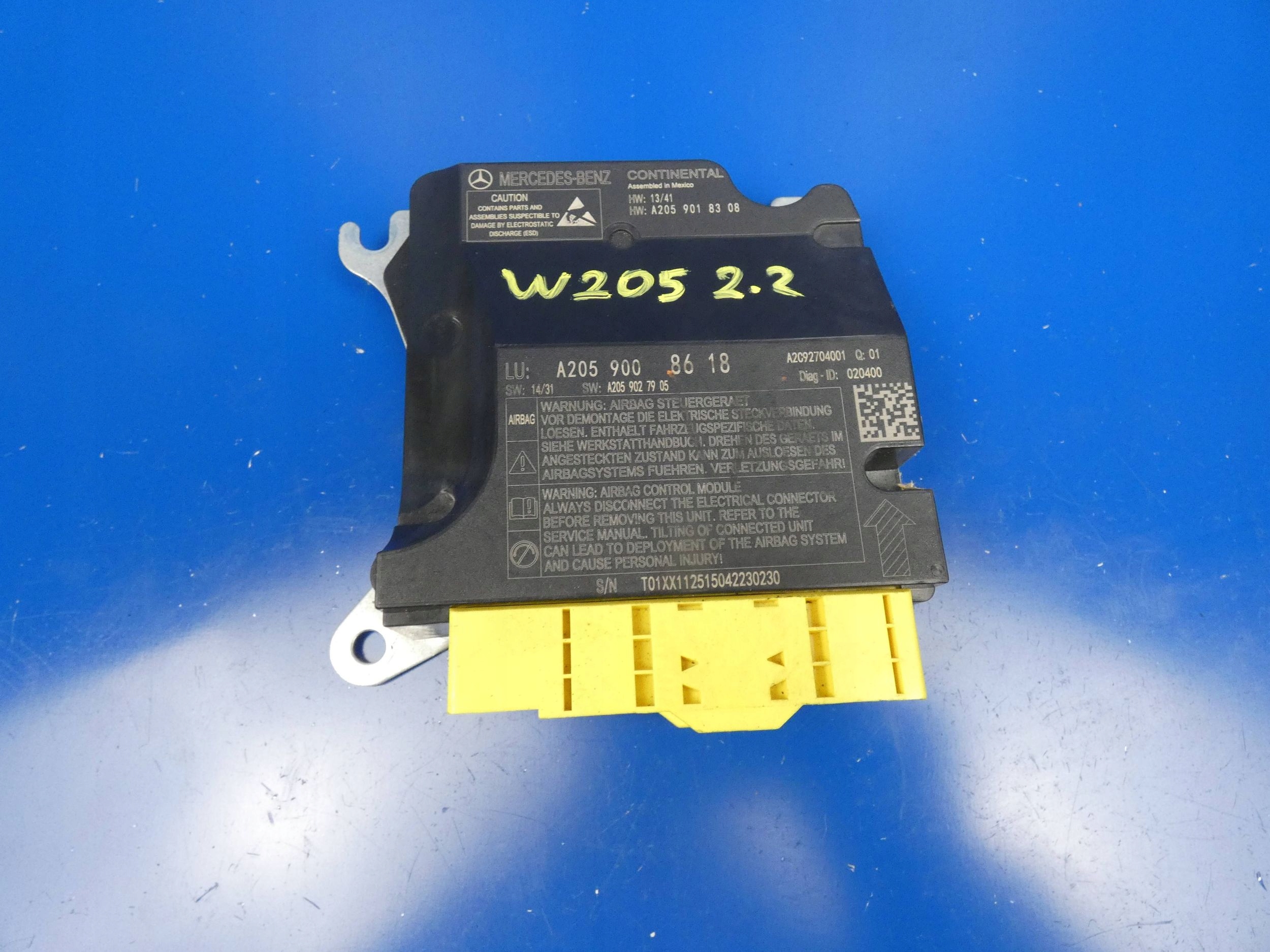 MERCEDES C classe W205 GLC W253 module unité de commande électronique uce airbag AIR BAG