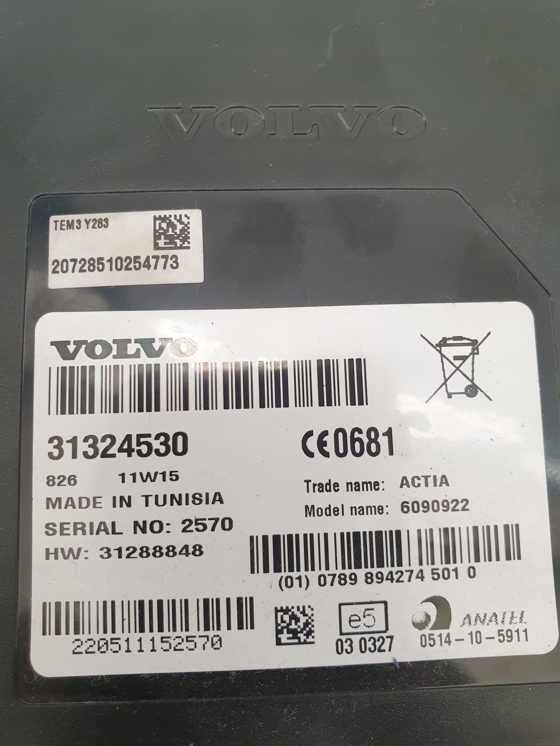 MODUL Speech Control unit VOLVO XC60 Car type Passenger cars