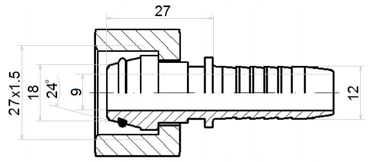 DKOL ZAKUCIE DN12 1-2SN M27x1.5 x10 HYDROLIDER Producent części Hydrolider