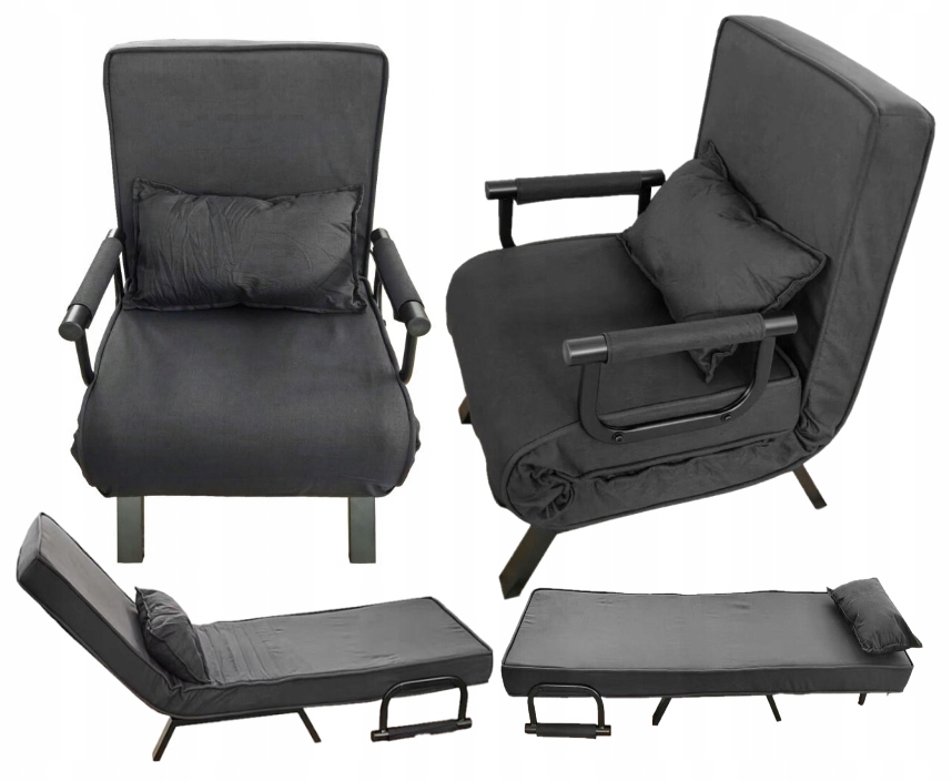 Mobilny Rozkładany Fotel 3w1 Leżak Do Spania Łóżko Szezlong