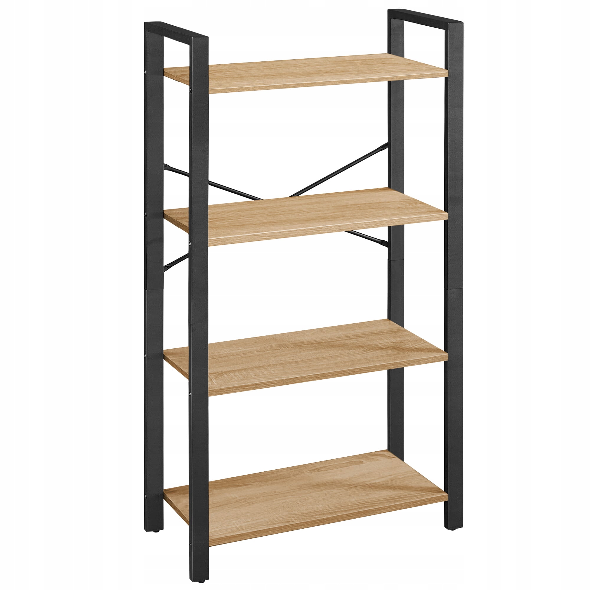 Regál na knihy, dekorace, 4 úrovně 66x30x120 cm sonoma