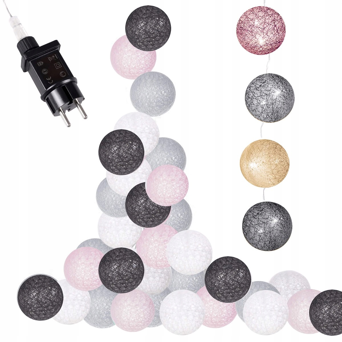 

Girlanda Cotton Balls Kule Lampki 20LED Na Prąd