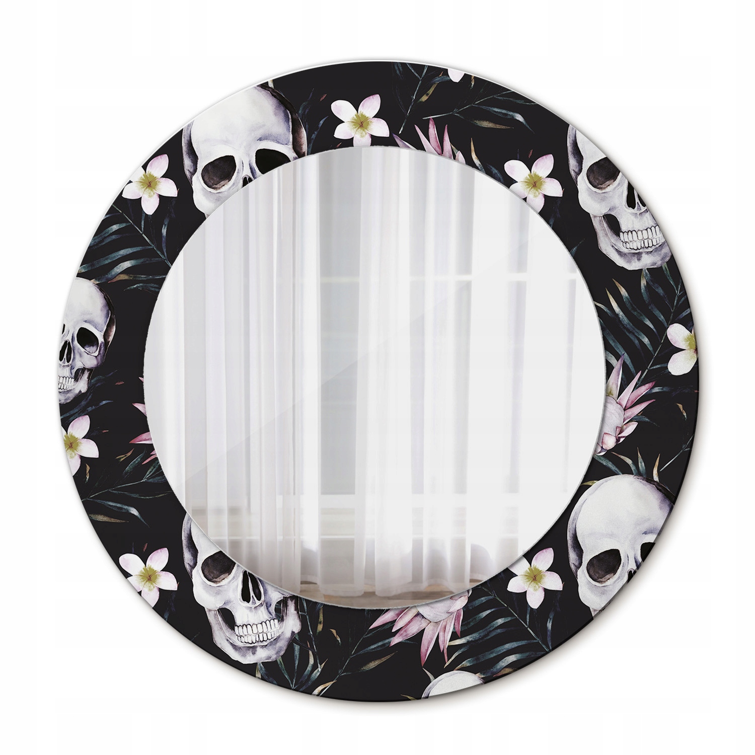 Nástenné zrkadlo Rám Glamour Kvety lebky 50 cm