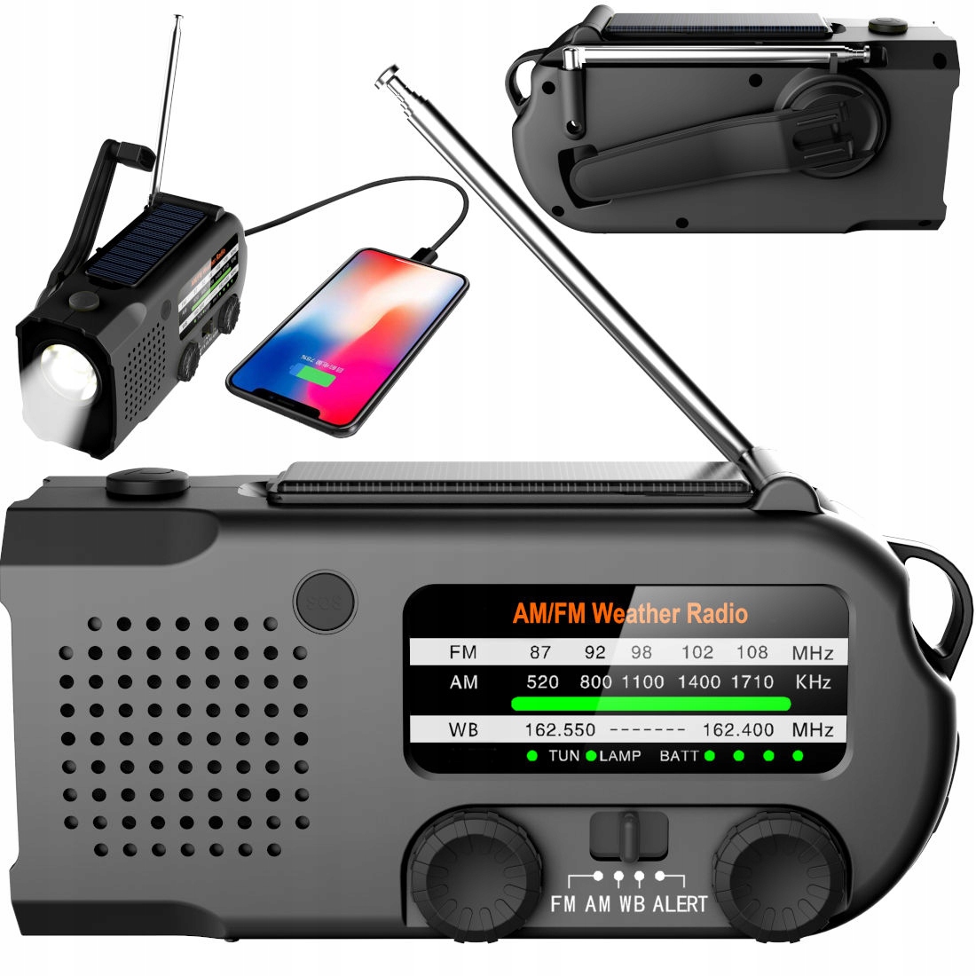 

Radio solarne dynamo Am/fm powerbank 5000 mAh