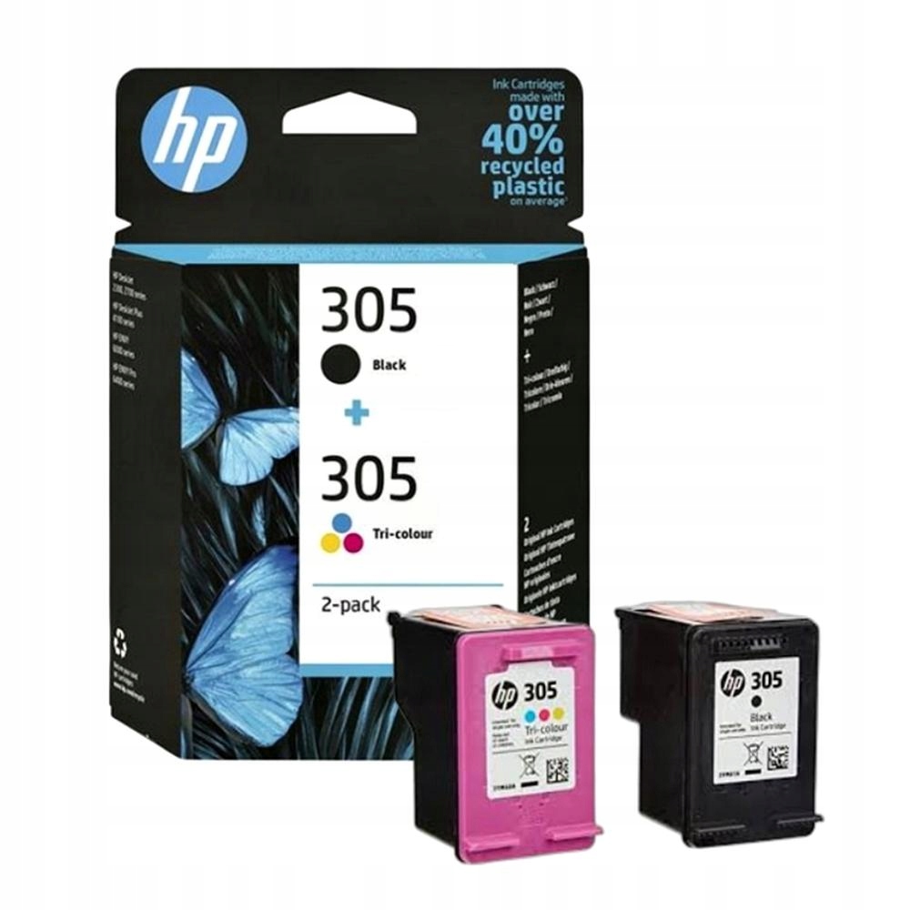 Zestaw oryginalnych tuszy HP 305 czarny + kolor 3YM61AE 3YM60AE do drukarki