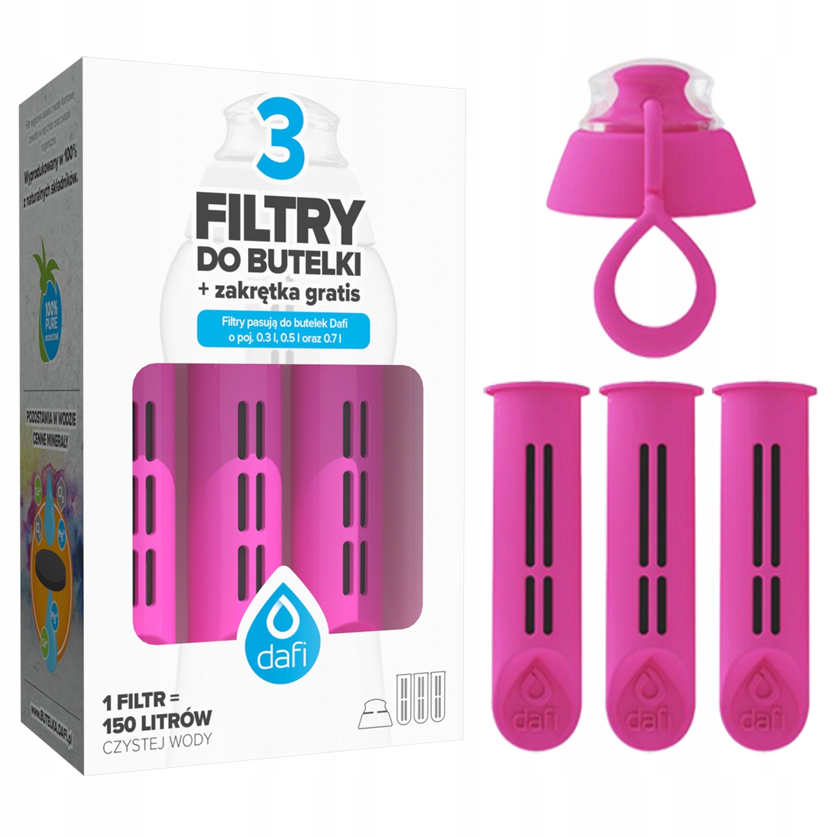 

Dafi filtry do butelki Solid i Soft różowe x3