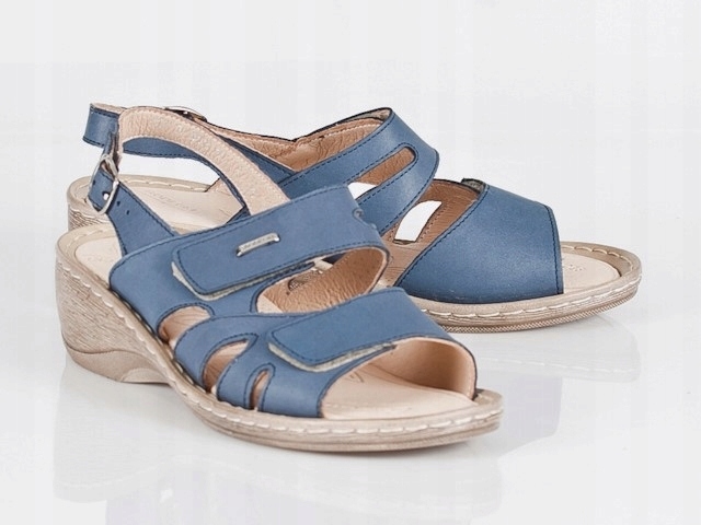 Grodecki 1033 sandály Polské modré 36 Kůže Nat