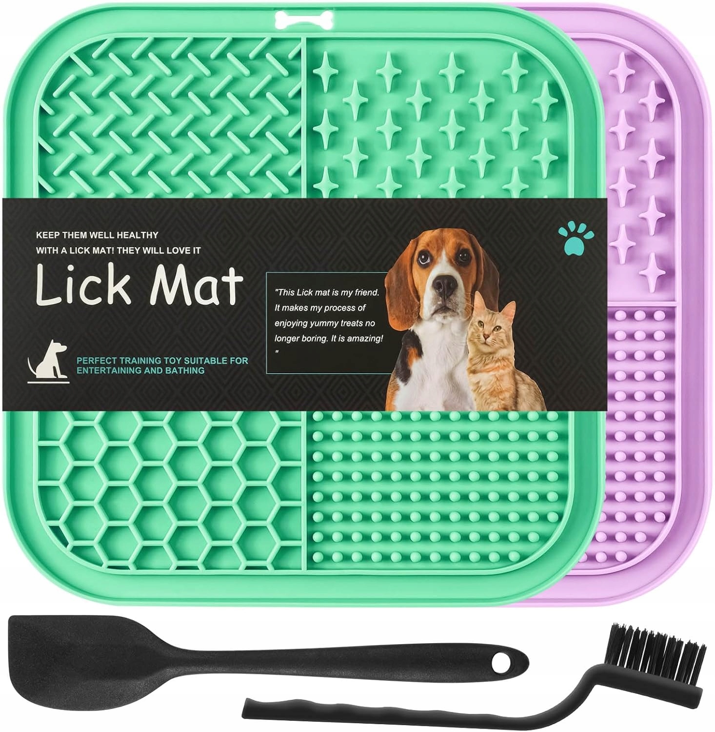 Levně Lízací Podložka Pro Psa Zpomalující Jídlo 2x Antistresová Sada 2OCM