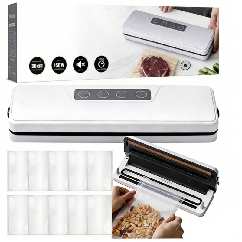 Zgrzewarka Próżniowa Do Pakowania Żywności Jedzenia Pakowarka 150W Folia