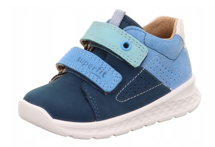 Superfit 1-000374-8030 Blau/Grun skórzane półbuty, trzewiki Breeze r. 26