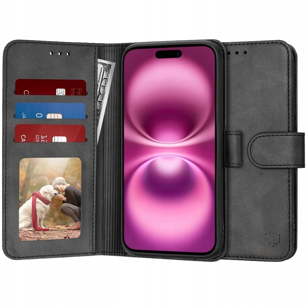 Techsuit Diary Book etui na iPhone 16 Plus – czarne