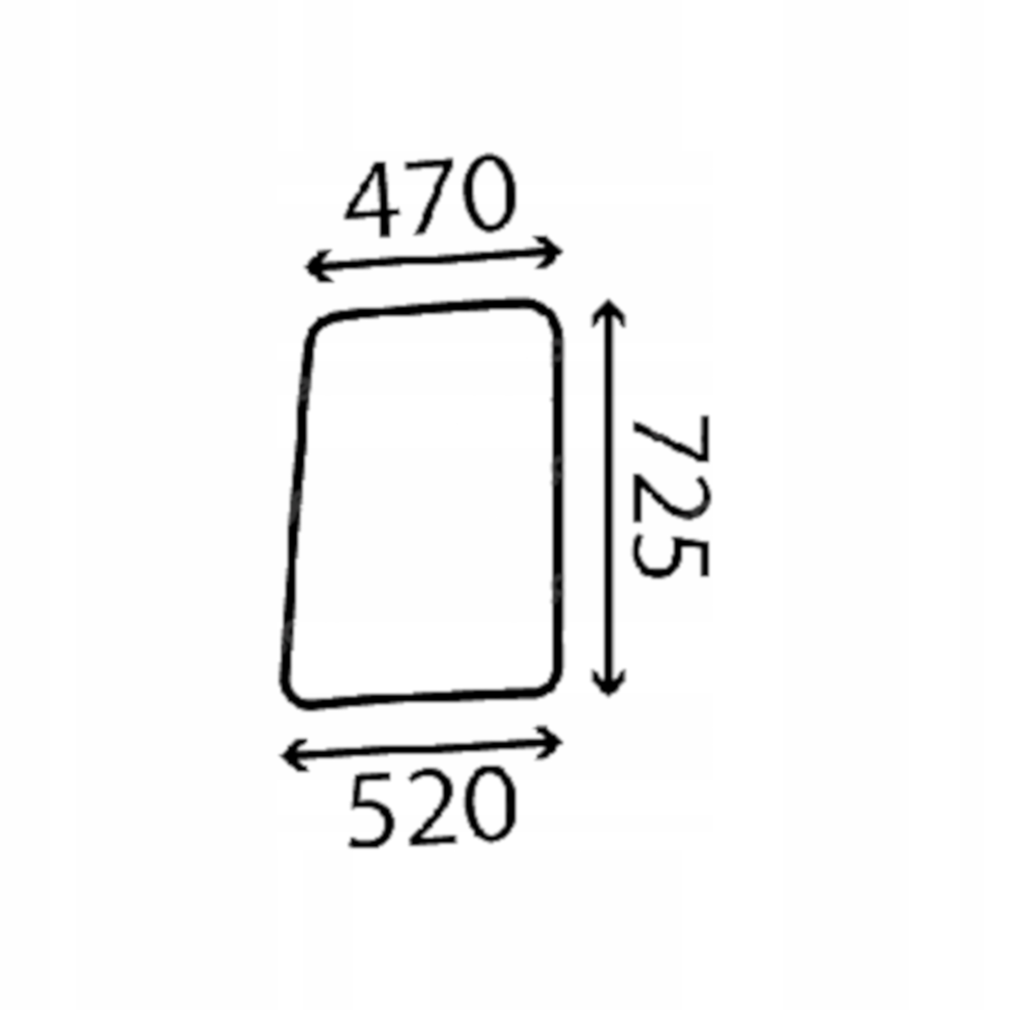 Bobcat sklo dveře horní levé 7170290 (3672)
