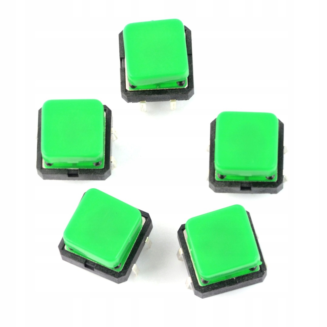 

Tact Switch 12x12mm z nasadką kwadrat zielony