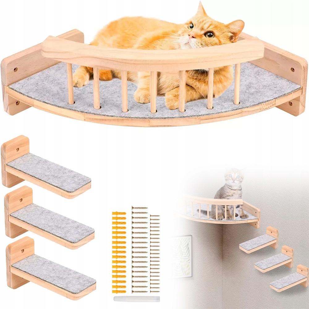 Lezecká Stěna Pro Kočky Set Houpací síť pro kočky pelíšek s kroky