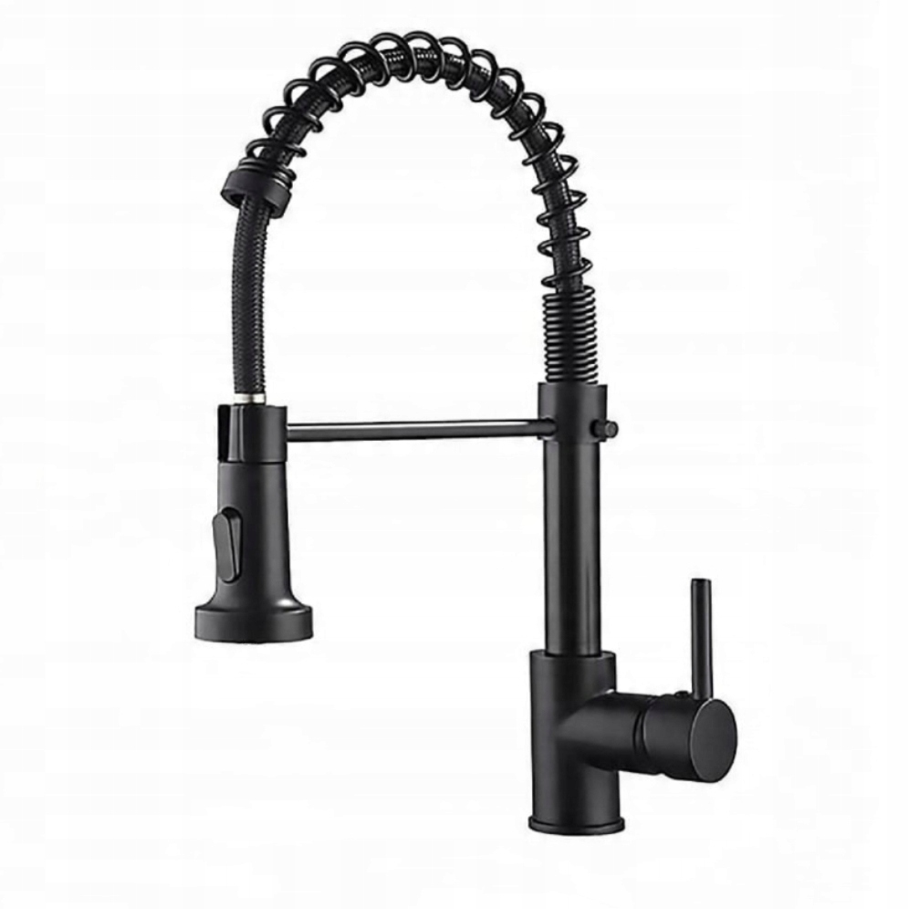 Kuchyňská Baterie Pružná, Ohebná Dřezová Výpusť Černá