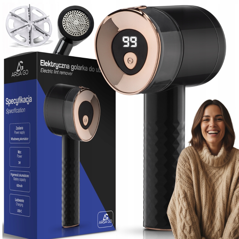 odžmolkovač Výkonný akumulátorový Indikátor Baterie, displej, 6 Čepelí