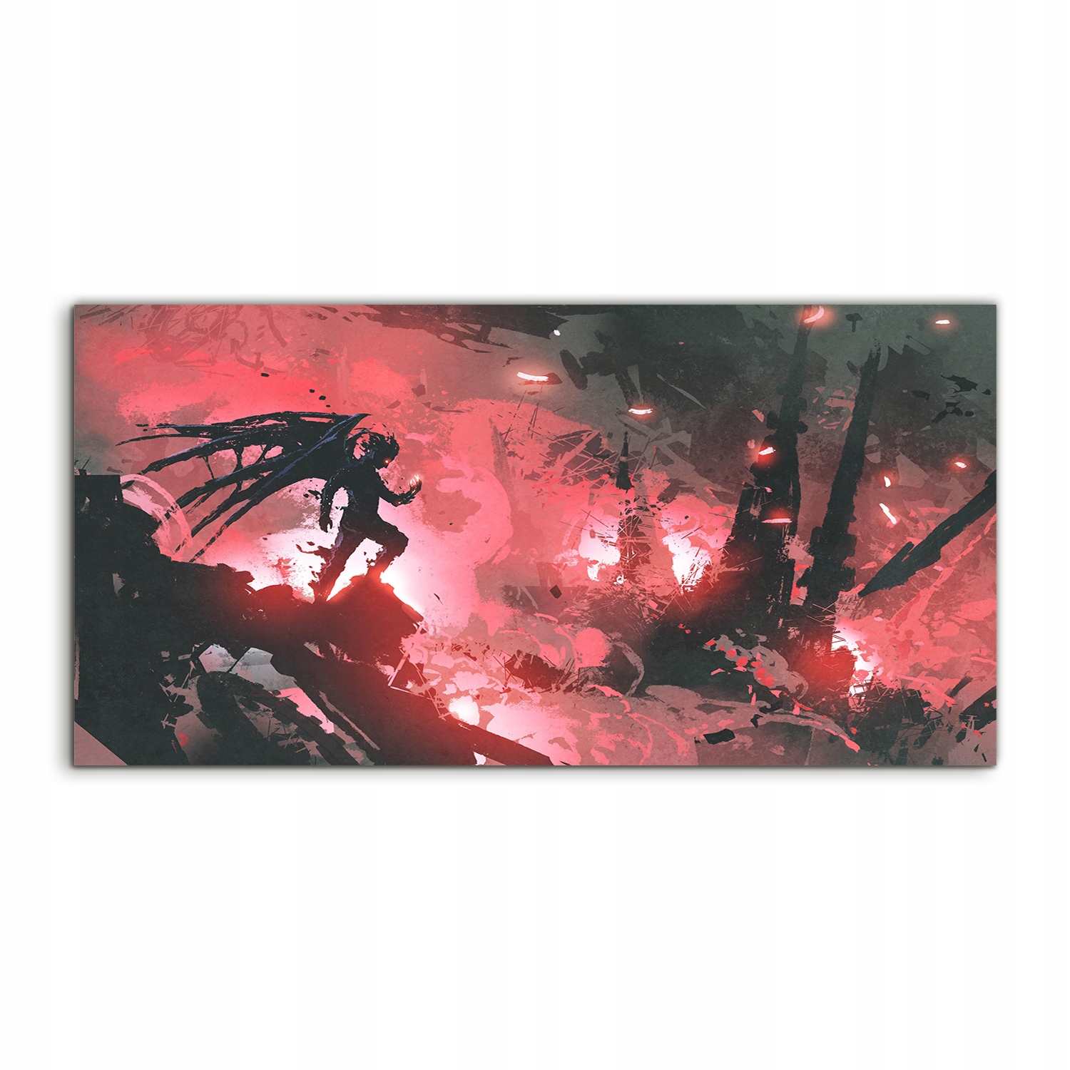 Akrylový obraz 140x70 nástenný Diabol Zrúcaniny Umenie