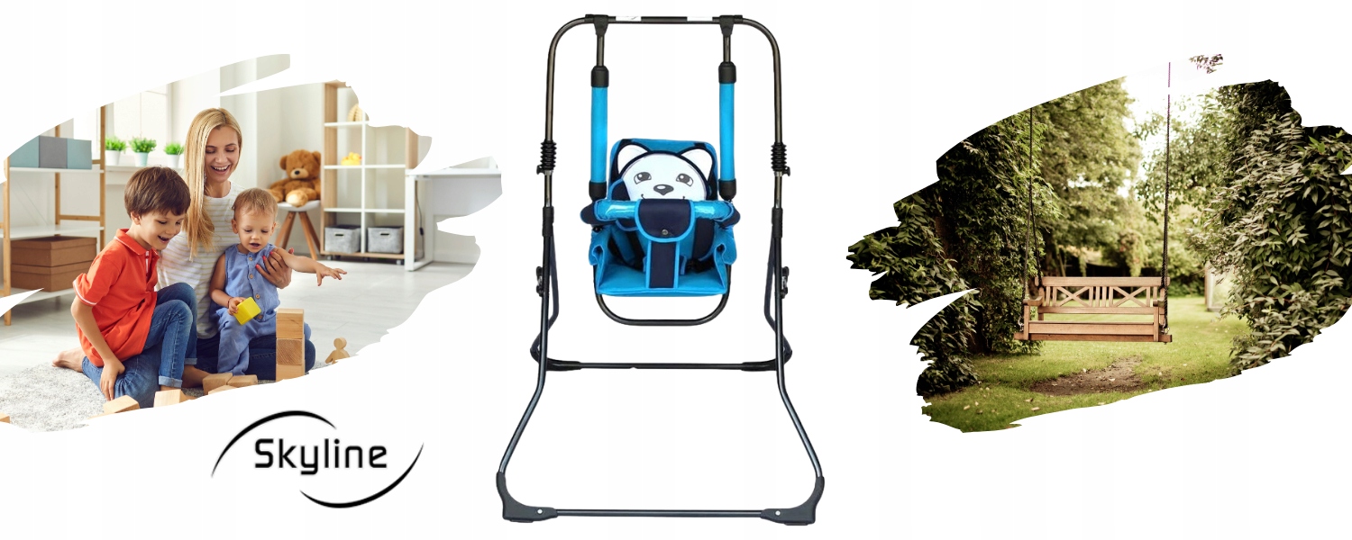 Huśtawka składana wolnostojąca do domu na zewnątrz dla dzieci składana 3w1 Szerokość produktu 76 cm