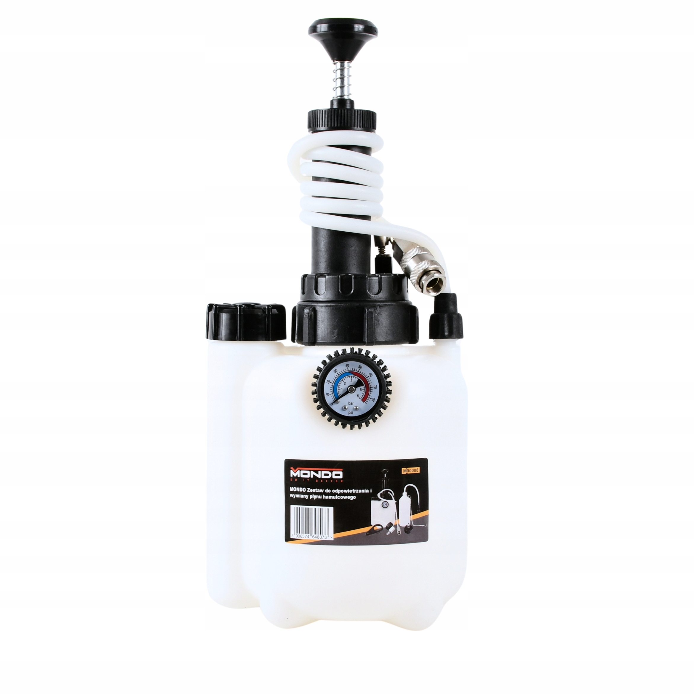 ZESTAW DO ODPOWIETRZANIA WYMIANY PŁYNU HAMULCOWEGO 2 ADAPTERY PROSTY KĄTOWY EAN (GTIN) 5906574648073