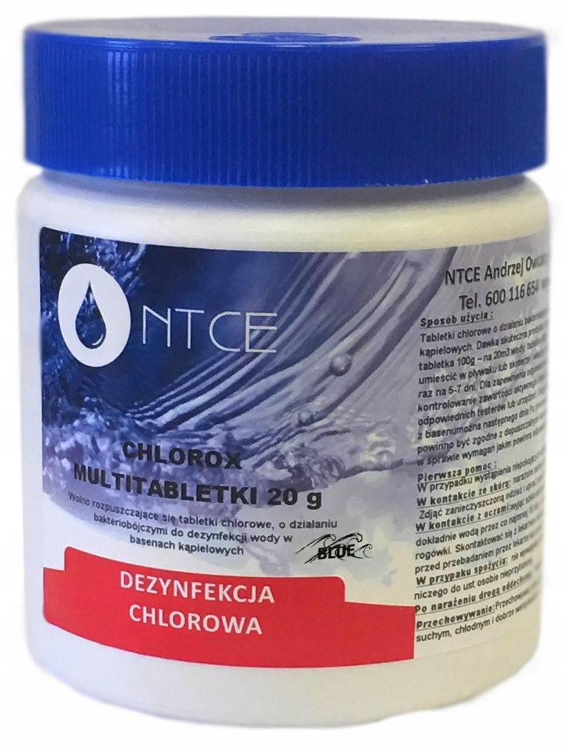 

0,5 kg Multi Tabletki Blue 6w1 20g Chlorox Basenu